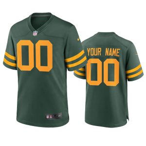 Amazing Green Bay Packers Custom Men's  Alternate Game Player NFL Jersey   Green for die hard Packers fans