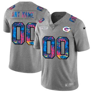 Terrific Green Bay Packers Custom Men's  Multi Color 2020 NFL Crucial Catch Vapor Untouchable Limited Jersey Greyheather for ultimate sports enthusiasts