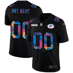 Unique Green Bay Packers Custom Men's  Multi Color Black 2020 NFL Crucial Catch Vapor Untouchable Limited Jersey for die hard Packers fans