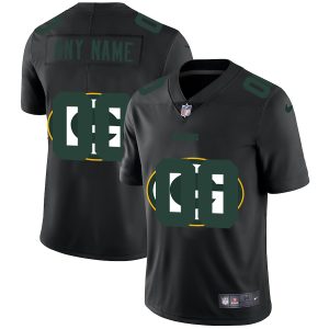 Unique Green Bay Packers Custom Men's  Team Logo Dual Overlap Limited NFL Jersey Black a must have addition to your collection