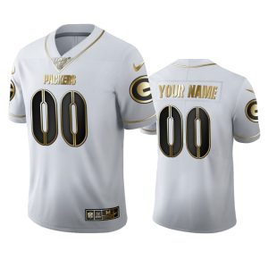 Outstanding Green Bay Packers Custom Men's  White Golden Edition Vapor Limited NFL 100 Jersey for ultimate sports enthusiasts