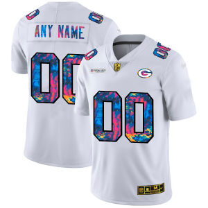 Fantastic Green Bay Packers Custom Men's White  Multi Color 2020 NFL Crucial Catch Limited NFL Jersey to stand out at the stadium