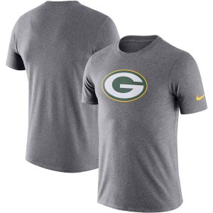 Fantastic Green Bay Packers  Essential Logo Dri FIT Cotton T Shirt Heather Charcoal to showcase your team pride