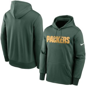 Impressive Green Bay Packers  Fan Gear Wordmark Performance Pullover Hoodie Green for ultimate sports enthusiasts