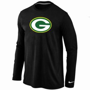 Stunning Green Bay Packers Logo Long Sleeve T Shirt Black to stand out at the stadium