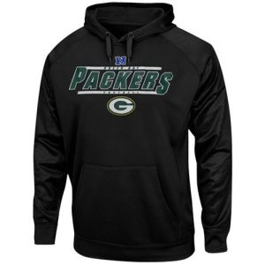 Outstanding Green Bay Packers Majestic Synthetic Hoodie Sweatshirt Black for ultimate sports enthusiasts