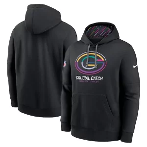 Stunning Green Bay Packers Nike 2024 NFL Crucial Catch Club Pullover Hoodie   Black perfect for game day celebrations