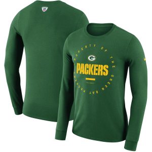 Unique Green Bay Packers  Property Of Sideline Performance Long Sleeve T Shirt Green to showcase your team pride