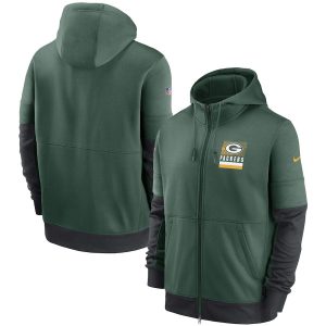 Fantastic Green Bay Packers  Sideline Impact Lockup Performance Full Zip Hoodie Green for die hard Packers fans