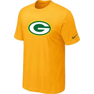 Outstanding Green Bay Packers Sideline Legend Authentic Logo Dri FIT NFL T Shirt Yellow for die hard Packers fans