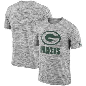 Outstanding Green Bay Packers  Sideline Legend Velocity Travel Performance T Shirt Heathered Black perfect for game day celebrations