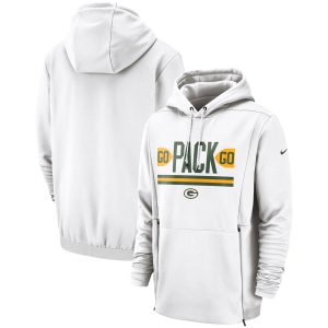 Outstanding Green Bay Packers  Sideline Local Lockup Pullover Hoodie White for die hard Packers fans