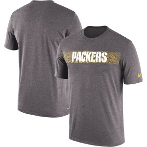 Gorgeous Green Bay Packers  Sideline Seismic Legend Performance T Shirt Charcoal for ultimate sports enthusiasts