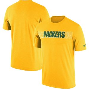 Gorgeous Green Bay Packers  Sideline Seismic Legend Performance T Shirt Gold a must have addition to your collection