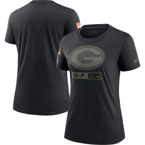 Outstanding Green Bay Packers  Women's 2020 Salute To Service Performance T Shirt Black to stand out at the stadium