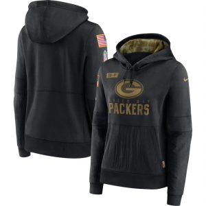 Impressive Green Bay Packers  Women's 2020 Salute to Service Performance Pullover Hoodie Black a must have addition to your collection