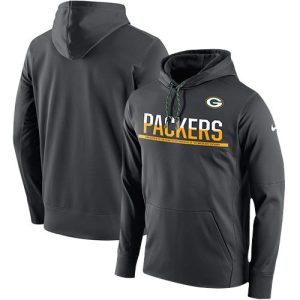 Stunning Men's Green Bay Packers  Anthracite Sideline Circuit Pullover Performance Hoodie for die hard Packers fans