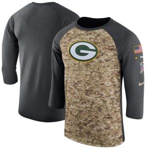 Fantastic Men's Green Bay Packers  Camo Anthracite Salute to Service Sideline Legend Performance Three Quarter Sleeve T Shirt a must have addition to your collection