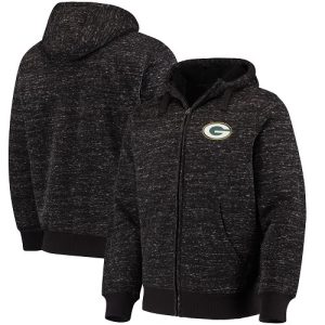 Amazing Men's Green Bay Packers G III Sports by Carl Banks Heathered Black Discovery Sherpa Full Zip Jacket to showcase your team pride