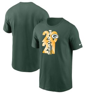 Outstanding Men's Green Bay Packers  Green 2021 NFL Playoffs Bound T Shirt to stand out at the stadium