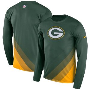 Unique Men's Green Bay Packers  Green Sideline Legend Prism Performance Long Sleeve T Shirt to stand out at the stadium