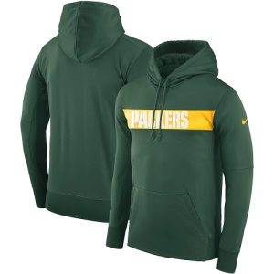 Gorgeous Men's Green Bay Packers  Green Sideline Team Performance Pullover Hoodie to stand out at the stadium