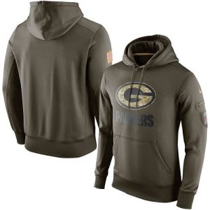 Stunning Men's Green Bay Packers  Olive Salute To Service KO Performance Hoodie to stand out at the stadium