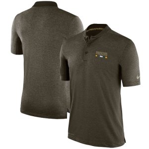 Unique Men's Green Bay Packers  Olive Salute to Service Sideline Polo T Shirt perfect for game day celebrations