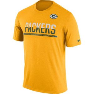 Amazing Men's Green Bay Packers  Practice Legend Performance T Shirt Yellow for die hard Packers fans