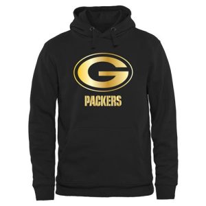 Outstanding Men's Green Bay Packers Pro Line Black Gold Collection Pullover Hoodie for die hard Packers fans