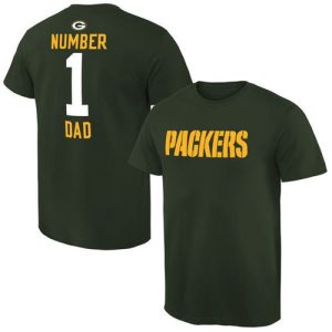 Unique Men's Green Bay Packers Pro Line College Number 1 Dad T Shirt Green perfect for game day celebrations