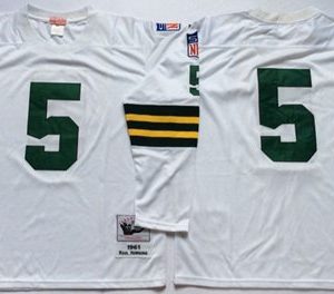 Amazing Mitchell And Ness 1961 Packers #5 Paul Hornung White Throwback Stitched NFL Jersey to showcase your team pride
