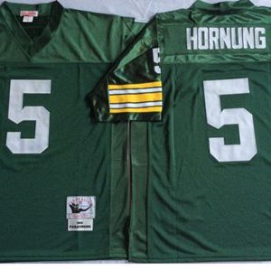 Amazing Mitchell And Ness 1966 Packers #5 Paul Hornung Green Throwback Stitched NFL Jersey to showcase your team pride