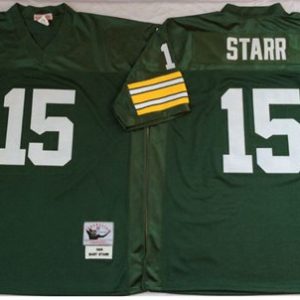 Outstanding Mitchell And Ness 1969 Packers #15 Bart Starr Green Throwback Stitched NFL Jersey perfect for game day celebrations