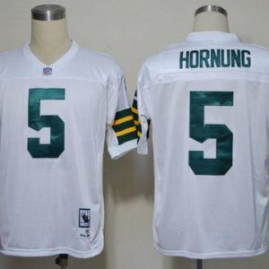 Fantastic Mitchell And Ness Packers #5 Paul Hornung White Stitched NFL Jersey perfect for game day celebrations