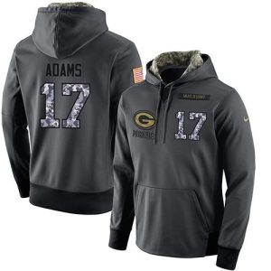 Gorgeous NFL Men's  Green Bay Packers #17 Davante Adams Stitched Black Anthracite Salute to Service Player Performance Hoodie to stand out at the stadium