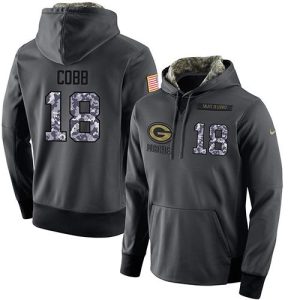 Gorgeous NFL Men's  Green Bay Packers #18 Randall Cobb Stitched Black Anthracite Salute to Service Player Performance Hoodie for ultimate sports enthusiasts
