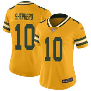 Outstanding Packers #10 Darrius Shepherd Gold Women's Stitched NFL Limited Inverted Legend Jersey a must have addition to your collection