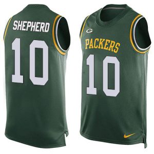 Unique Packers #10 Darrius Shepherd Green Team Color Men's Stitched NFL Limited Tank Top Jersey perfect for game day celebrations