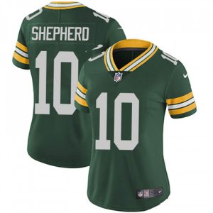 Fantastic Packers #10 Darrius Shepherd Green Team Color Women's Stitched NFL Vapor Untouchable Limited Jersey for die hard Packers fans
