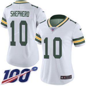 Fantastic Packers #10 Darrius Shepherd White Women's Stitched NFL 100th Season Vapor Untouchable Limited Jersey a must have addition to your collection