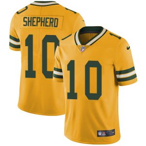 Unique Packers #10 Darrius Shepherd Yellow Men's Stitched NFL Limited Rush Jersey a must have addition to your collection