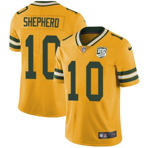 Terrific Packers #10 Darrius Shepherd Yellow Youth 100th Season Stitched NFL Limited Rush Jersey to stand out at the stadium