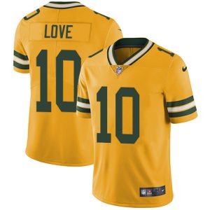Amazing Packers #10 Jordan Love Yellow Youth Stitched NFL Limited Rush Jersey perfect for game day celebrations