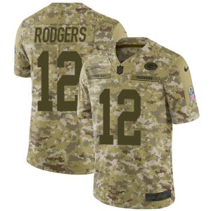 Outstanding Packers #12 Aaron Rodgers Camo Youth Stitched NFL Limited 2018 Salute to Service Jersey to stand out at the stadium