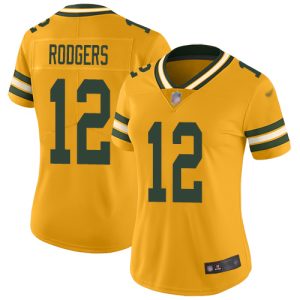 Fantastic Packers #12 Aaron Rodgers Gold Women's Stitched NFL Limited Inverted Legend Jersey to stand out at the stadium