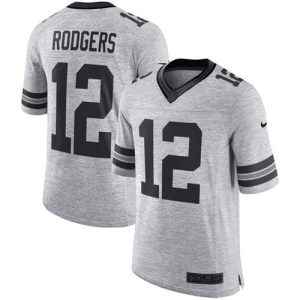 Stunning Packers #12 Aaron Rodgers Gray Men's Stitched NFL Limited Gridiron Gray II Jersey for ultimate sports enthusiasts