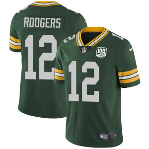 Unique Packers #12 Aaron Rodgers Green Team Color Youth 100th Season Stitched NFL Vapor Untouchable Limited Jersey for die hard Packers fans