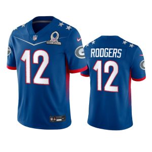 Outstanding Packers #12 Aaron Rodgers Men's NFL 2022 NFC Pro Bowl Game Jersey Royal for die hard Packers fans