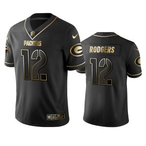 Outstanding Packers #12 Aaron Rodgers Men's Stitched NFL Vapor Untouchable Limited Black Golden Jersey a must have addition to your collection